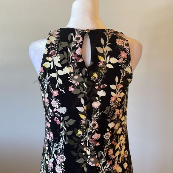 [INC] Black Floral Pattern Sleeveless Dress - Size Small - Picture 4 of 5